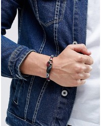 Мужской темно-красный плетеный браслет от Icon Brand