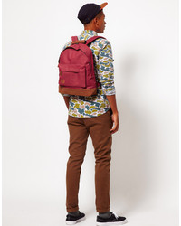 Мужской темно-красный рюкзак из плотной ткани