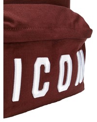 Мужской темно-красный рюкзак с принтом от DSQUARED2