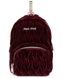 Женский темно-красный рюкзак от Miu Miu