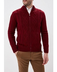 Мужской темно-красный свитер на молнии от Auden Cavill