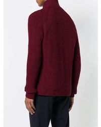 Мужской темно-красный свитер на молнии от Etro
