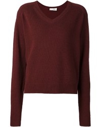 Женский темно-красный свитер с v-образным вырезом от Faith Connexion