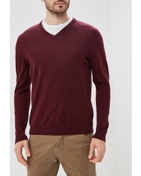 Мужской темно-красный свитер с v-образным вырезом от Gap