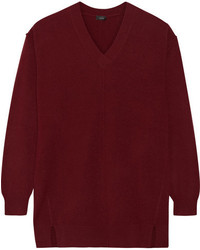 Женский темно-красный свитер с v-образным вырезом от Joseph