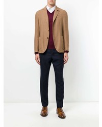 Мужской темно-красный свитер с v-образным вырезом от Lardini