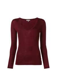 Женский темно-красный свитер с v-образным вырезом от N.Peal