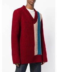 Мужской темно-красный свитер с v-образным вырезом от Calvin Klein 205W39nyc