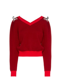 Женский темно-красный свитер с v-образным вырезом от Shushu/Tong