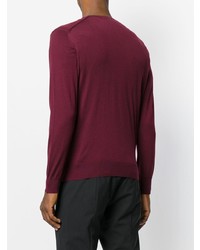 Мужской темно-красный свитер с v-образным вырезом от Prada