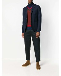 Мужской темно-красный свитер с v-образным вырезом от Etro