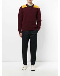 Мужской темно-красный свитер с v-образным вырезом от Marni