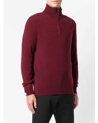 Мужской темно-красный свитер с воротником на молнии от Polo Ralph Lauren