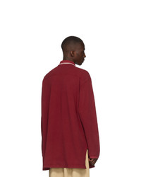 Мужской темно-красный свитер с воротником поло от Gucci
