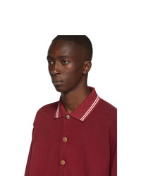 Мужской темно-красный свитер с воротником поло от Gucci