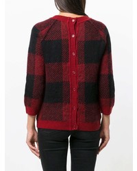 Женский темно-красный свитер с круглым вырезом в клетку от Woolrich