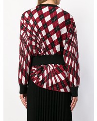 Женский темно-красный свитер с круглым вырезом в клетку от MRZ