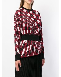 Женский темно-красный свитер с круглым вырезом в клетку от MRZ