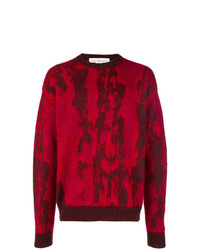 Мужской темно-красный свитер с круглым вырезом с принтом от Golden Goose Deluxe Brand