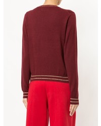 Женский темно-красный свитер с круглым вырезом с принтом от Muveil