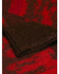 Мужской темно-красный свитер с круглым вырезом с принтом от Golden Goose Deluxe Brand