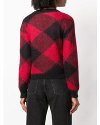 Женский темно-красный свитер с круглым вырезом с ромбами от Woolrich