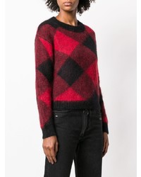 Женский темно-красный свитер с круглым вырезом с ромбами от Woolrich