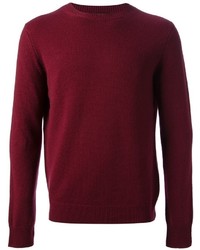 Мужской темно-красный свитер с круглым вырезом от A.P.C.