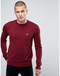 Мужской темно-красный свитер с круглым вырезом от Armani Jeans