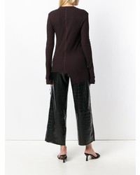 Женский темно-красный свитер с круглым вырезом от Helmut Lang