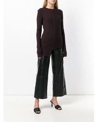 Женский темно-красный свитер с круглым вырезом от Helmut Lang