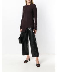 Женский темно-красный свитер с круглым вырезом от Helmut Lang