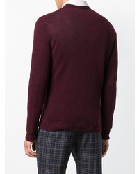 Мужской темно-красный свитер с круглым вырезом от Zanone