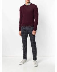 Мужской темно-красный свитер с круглым вырезом от Zanone