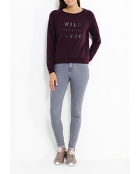 Женский темно-красный свитер с круглым вырезом от Broadway