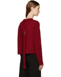 Женский темно-красный свитер с круглым вырезом от Proenza Schouler