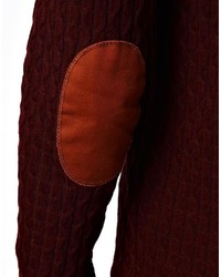 Мужской темно-красный свитер с круглым вырезом от Asos