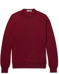Мужской темно-красный свитер с круглым вырезом от Canali