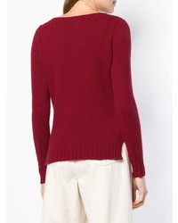 Женский темно-красный свитер с круглым вырезом от Aragona