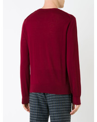 Мужской темно-красный свитер с круглым вырезом от Lanvin
