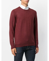 Мужской темно-красный свитер с круглым вырезом от Fay