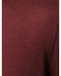 Мужской темно-красный свитер с круглым вырезом от Fay