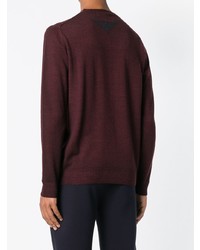 Мужской темно-красный свитер с круглым вырезом от Frankie Morello
