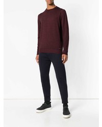 Мужской темно-красный свитер с круглым вырезом от Frankie Morello