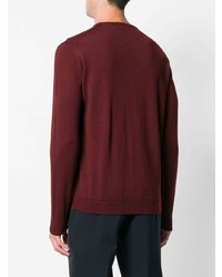 Мужской темно-красный свитер с круглым вырезом от Roberto Collina
