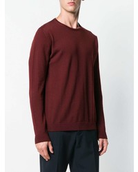 Мужской темно-красный свитер с круглым вырезом от Roberto Collina