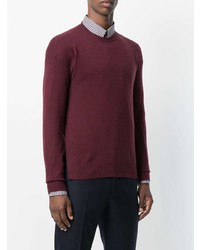Мужской темно-красный свитер с круглым вырезом от Prada