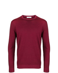 Мужской темно-красный свитер с круглым вырезом от Cruciani