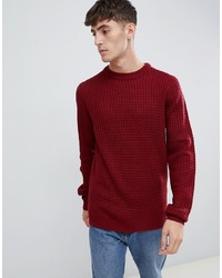 Мужской темно-красный свитер с круглым вырезом от D-struct