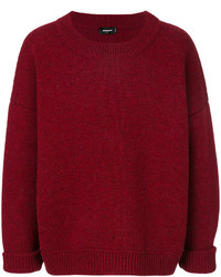 Мужской темно-красный свитер с круглым вырезом от DSQUARED2